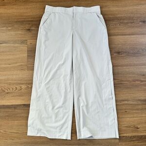 ATHLETA Tribeca Crop Wide Leg Pants Womens 8 Tall Gray‎ Stretch Pocket Workwear